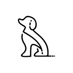 Sitting Dog Line Art Monoline Logo Templates