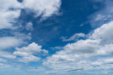 Fototapeta premium Blue sky background with white cloud at afternoon.