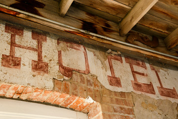 Falling apart hotel in a ghost town, Gold Hill, Nevada, USA
