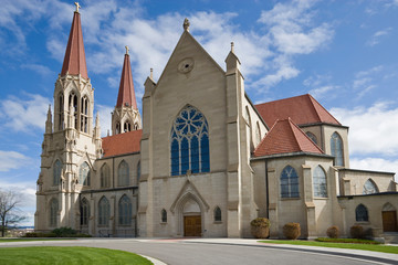 Fototapeta na wymiar USA, Montana, Helena. Exterior of Saint-Helena Cathedral. 
