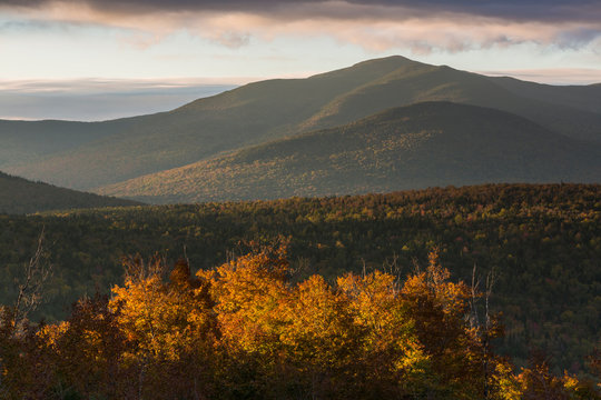 The Horn as seen from Reddington Township in Maine's High Peaks Region. Saddleback Mountain.