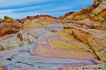 Rocky landscape, White Domes Area, Valley of Fire State Park, Nevada, USA.