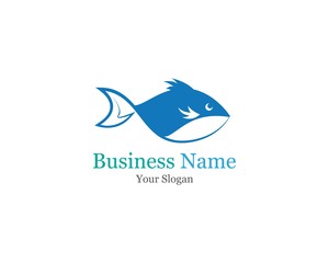 Fish icon logo template Creative vector symbol of fishing club