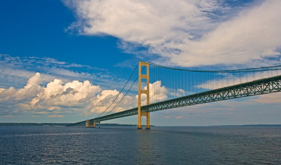 Sailing under the Mackinac Bridge