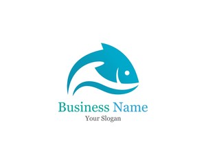 Fish icon logo template Creative vector symbol of fishing club