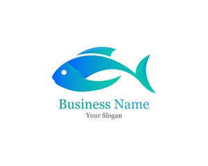 Fish icon logo template Creative vector symbol of fishing club