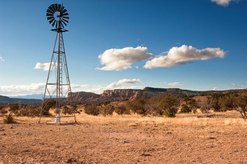 Windmill in New Mexico landscape