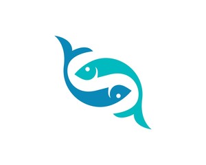 Fish icon logo template Creative vector symbol of fishing club