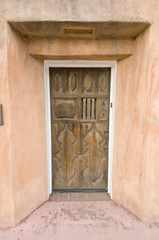 Fototapeta premium USA, NM, Santa Fe, Canyon Road, Adobe House Door
