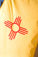 Fototapeta premium NA, USA, New Mexico, Santa Fe, New Mexican State Flag