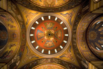 Fototapeta na wymiar USA, Missouri, St. Louis. The interior of the Cathedral Basilica of St. Louis, including the dome, is covered with over 41 million mosaic tiles.