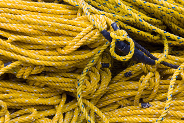 OR, Oregon Coast, Newport, Rope coils, at the Port of Newport