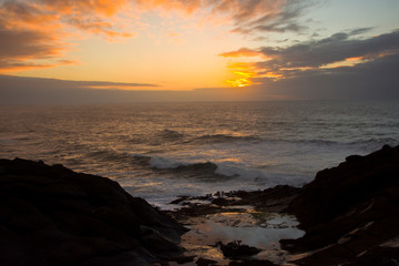 Sunset, Depoe Bay, Pacific Ocean, Depoe Bay, Oregon, USA