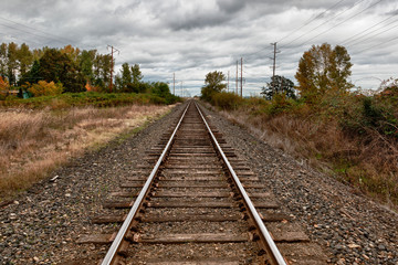 Fototapeta na wymiar USA, Oregon, Brooks, railroad, Digital Composite.
