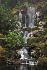 Fototapeta na wymiar Waterfall, Portland Japanese Garden, Portland, Oregon, USA (PR)