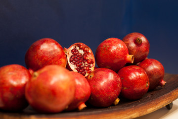 Fototapeta na wymiar Display of pomegranate in a home goods store, New York City, NY. USA.