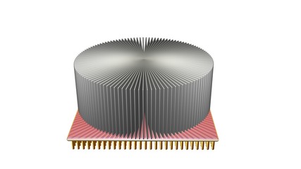 CPU Computer cooling fan , heat sink . 3d rendering