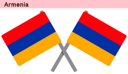 交差したアルメニアの国旗