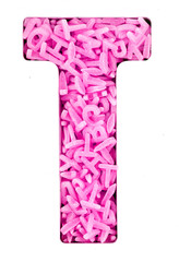candy pink letter T
