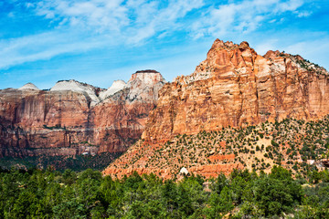 USA, Utah, Zion National Park. Along the switchbacks