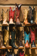 USA, Oregon, Pendleton, Cowboy Boots for Sale at Hamley's