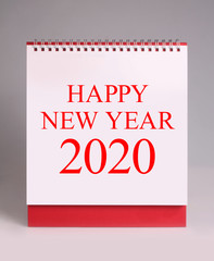 Simple desk calendar for New Year 2020.