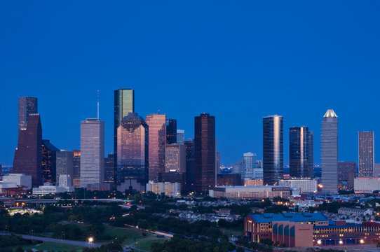 Texas, Houston Skyline at Dusk