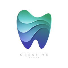 Tooth with a wave silhouette in it. Creative and modern design.