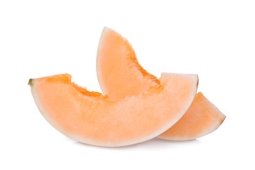 sliced honeydew melon(sunlady) isolated on white background