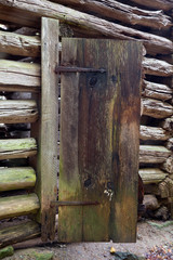 Tennessee, Great Smoky Mountains National Park, Cades Cove, Elijah Oliver Place, Corn crib door