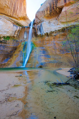 Calf Creek Utah Lower Calf Creek Falls in Grand Staircase-Escalante National Monument, Utah, is reached by a 4-mile canyon hike.