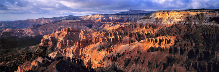 USA, Utah, Cedar Breaks NM. Dawn spreads over Cedar Breaks National Monument, Utah