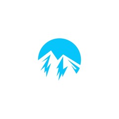 simple modern mountain gear vector logo design