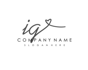 IG Initial handwriting logo vector