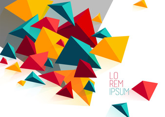 Vector document design template with abstract polygonal objects.