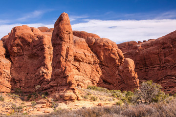 Fototapeta premium USA, Utah, Moab, Arches National Park. Small Fin
