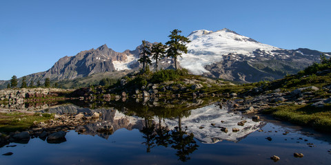 North Cascades, Washington State. Mt. Baker and reflection, on Park Butte.