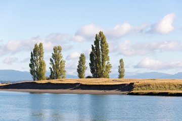 US, WA, La Conner. Morning light Swinomish Channel