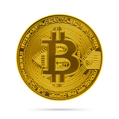 Bitcoin isolated on white background.