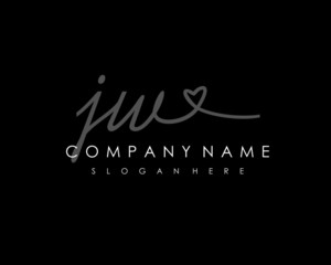 JW Initial handwriting logo vector