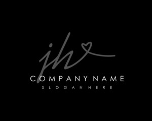 JH Initial handwriting logo vector
