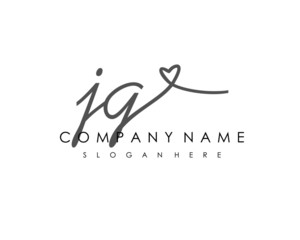 JG Initial handwriting logo vector