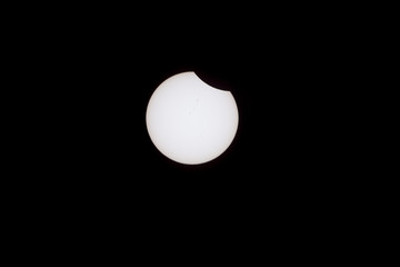 USA, Wyoming, Glendo, Partial Solar Eclipse