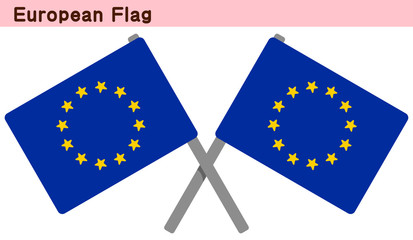交差した欧州旗