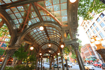 Pergola, Pioneer Square, historical area, Seattle, Washington State, USA