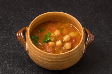 ひよこ豆のスープ モロッコ料理　Moroccan chickpea beans soup