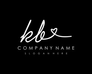 KB Initial handwriting logo vector