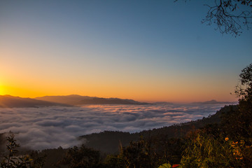 sunset in mountain 