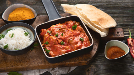 Chicken tikka masala. Traditional indian cuisine.