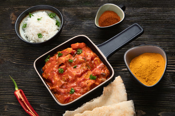 Chicken tikka masala. Traditional indian cuisine.